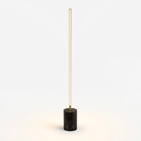 Prism Brassed Gold LED Floor Lamp with On/Off Switch Faux Marble Base from Ashcroft Furniture - Luna Furniture