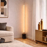 Prism Brassed Gold LED Floor Lamp with On/Off Switch Faux Marble Base from Ashcroft Furniture - Luna Furniture