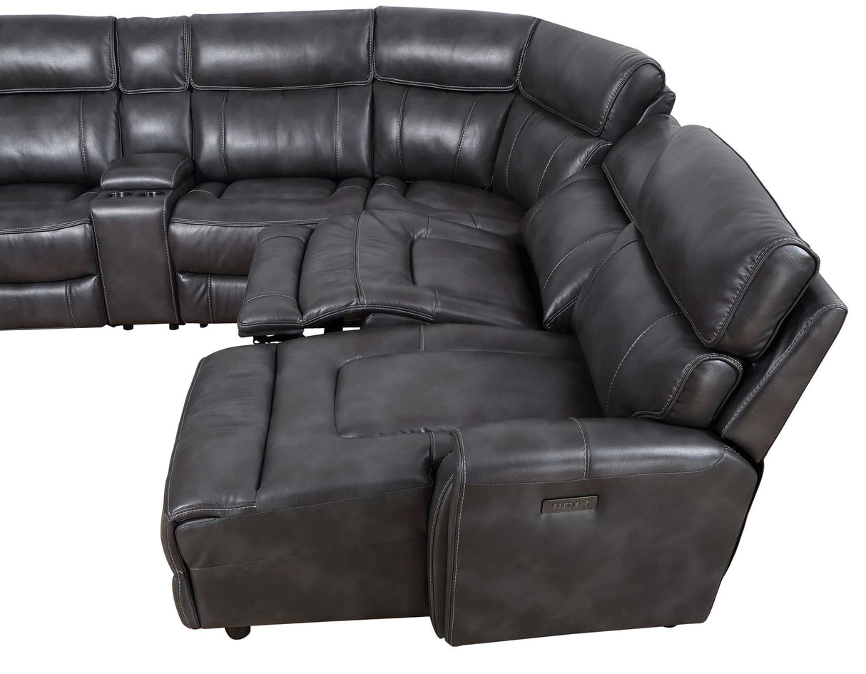 Provo Gray 6-Piece RAF Chaise Dual Power Reclining Sectional from Steve Silver - Luna Furniture