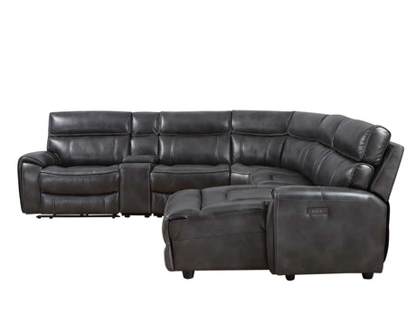 Provo Gray 6-Piece RAF Chaise Dual Power Reclining Sectional from Steve Silver - Luna Furniture
