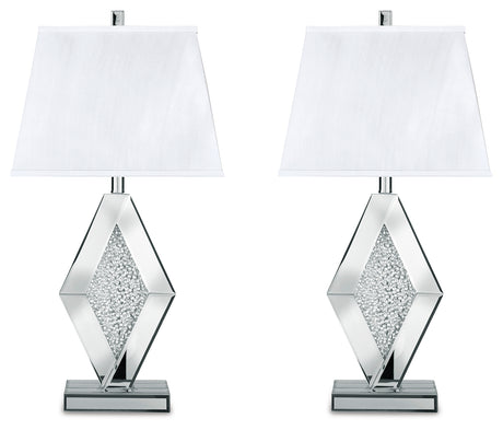 Prunella 2-Piece Table Lamp Set in Silver Finish from Ashley - Luna Furniture