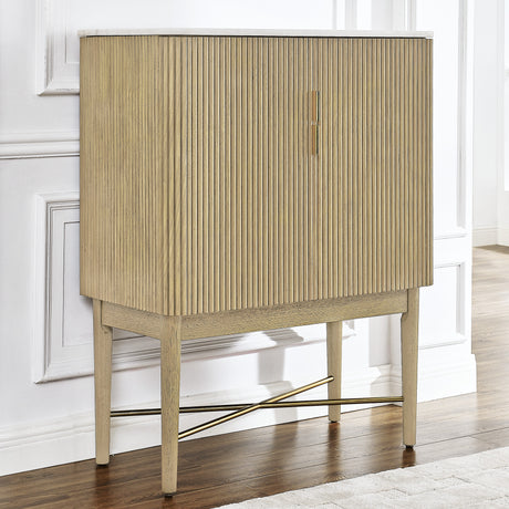 Vida Marble Top WIne Cabinet, Blonde Finish from Steve Silver - Luna Furniture