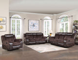 Pueblo Coffee Fabric/Leatherette 3-Piece Reclining Living Room Set from Steve Silver - Luna Furniture