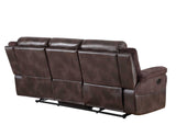 Pueblo Coffee Fabric/Leatherette 3-Piece Reclining Living Room Set from Steve Silver - Luna Furniture