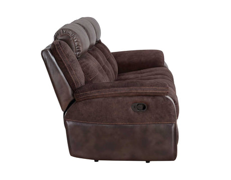 Pueblo Coffee Fabric/Leatherette 3-Piece Reclining Living Room Set from Steve Silver - Luna Furniture