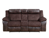 Pueblo Coffee Fabric/Leatherette 3-Piece Reclining Living Room Set from Steve Silver - Luna Furniture