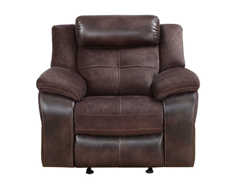 Pueblo Coffee Fabric/Leatherette 3-Piece Reclining Living Room Set from Steve Silver - Luna Furniture