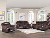 Pueblo Coffee Fabric/Leatherette 3-Piece Reclining Living Room Set from Steve Silver - Luna Furniture