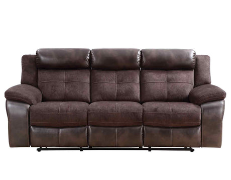 Pueblo Coffee Fabric/Leatherette 3-Piece Reclining Living Room Set from Steve Silver - Luna Furniture