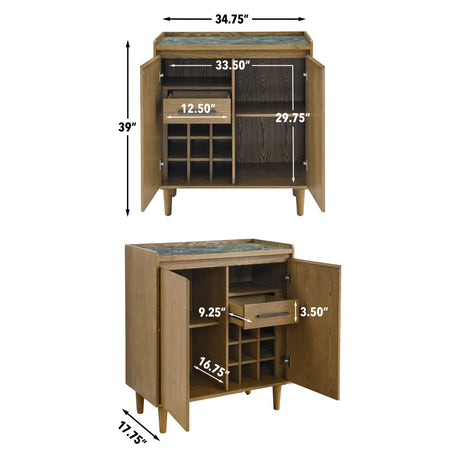 Novato Light Chestnut Sintered Stone Cabinet from Steve Silver - Luna Furniture