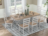 Purlaney Dining Table and 8 Chairs in Antique White/Natural from Ashley - Luna Furniture