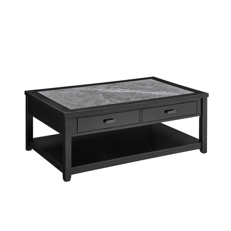 Garvine Sintered Stone Coffee Table with Casters from Steve Silver - Luna Furniture