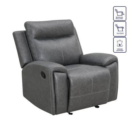 Gaston Gray Manual Glider Recliner from Steve Silver - Luna Furniture