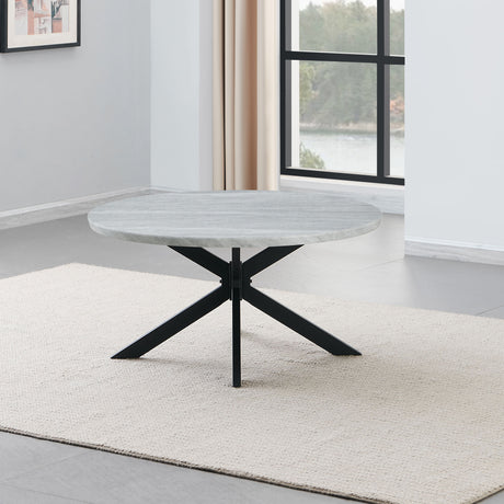 Keyla Faux-Marble Round Cocktail Table from Steve Silver - Luna Furniture