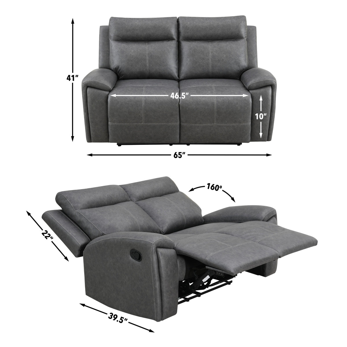 Gaston Gray 3-Piece Reclining Living Room Set from Steve Silver - Luna Furniture