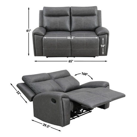 Gaston Gray 3-Piece Reclining Living Room Set from Steve Silver - Luna Furniture