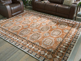 Qaabiz Sienna/Ivory/Black Large Rug from Ashley Furniture - Luna Furniture