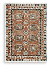 Qaabiz Sienna/Ivory/Black Medium Rug from Ashley Furniture - Luna Furniture