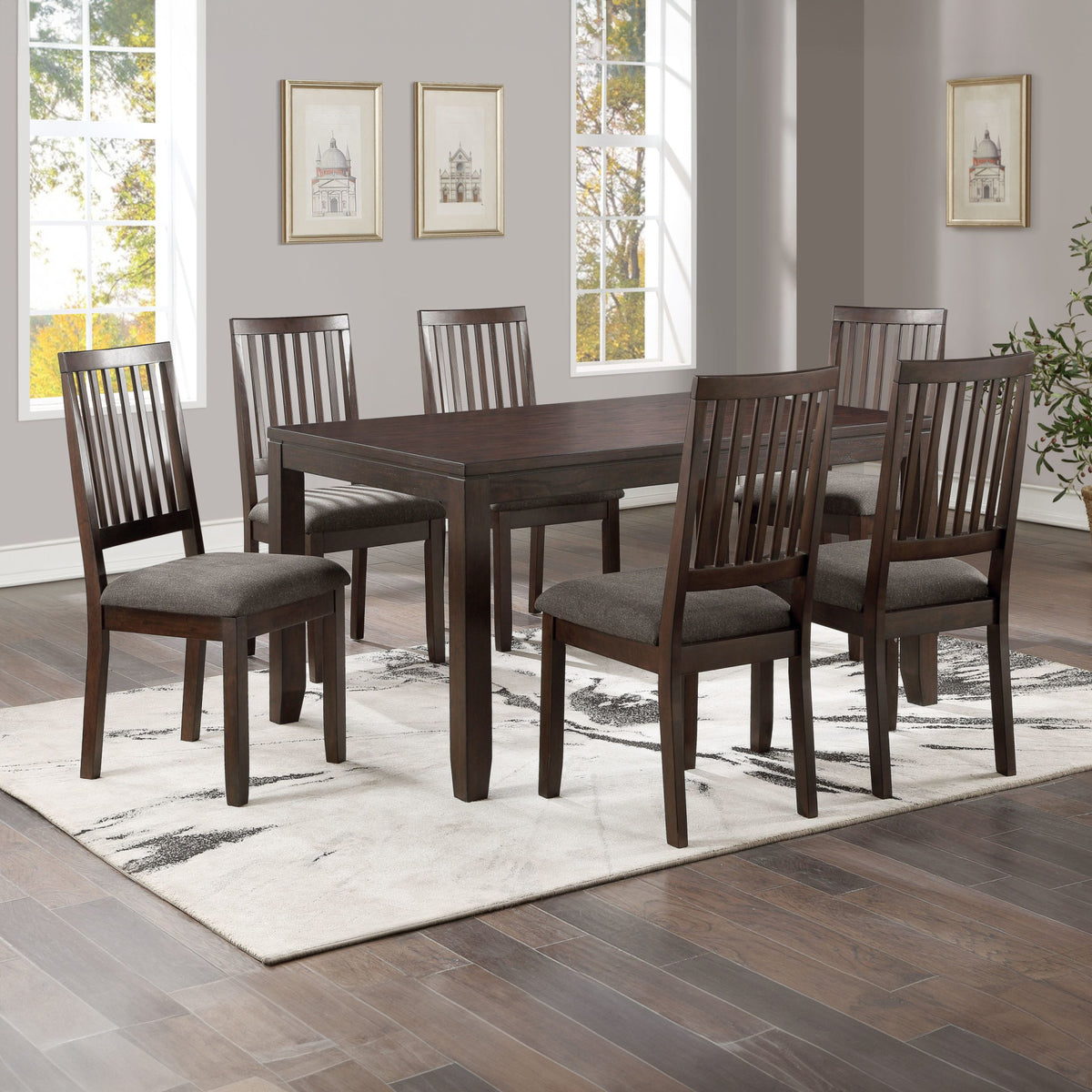 Yorktown Espresso 7-Piece Dining Room Set from Steve Silver - Luna Furniture