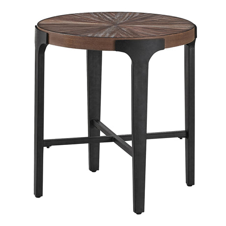 Chevron Cinnamon 22-inch Round End Table from Steve Silver - Luna Furniture