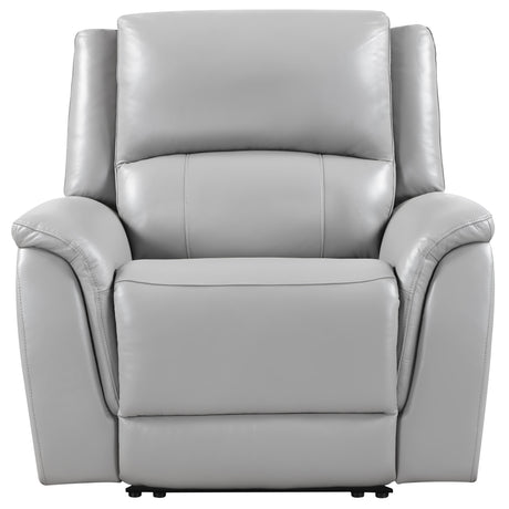 Alexandria Stone Top-Grain Leather Power Recliner from Steve Silver - Luna Furniture