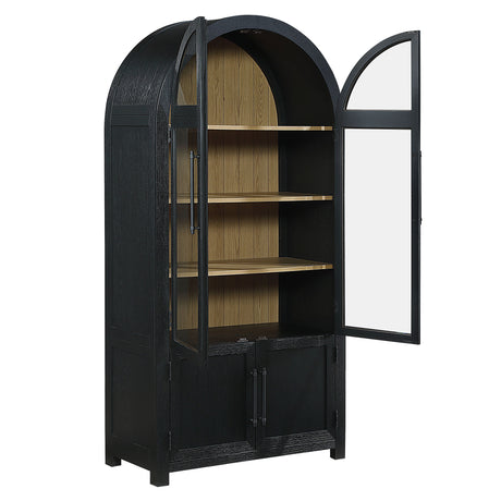 Magnolia Black Curio with Weathered Sand Interior from Steve Silver - Luna Furniture