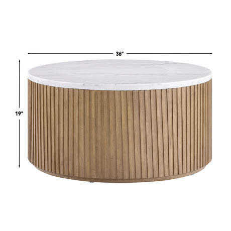 Colvin 3-Piece White Marble Top Table Set, Toffee Finish from Steve Silver - Luna Furniture