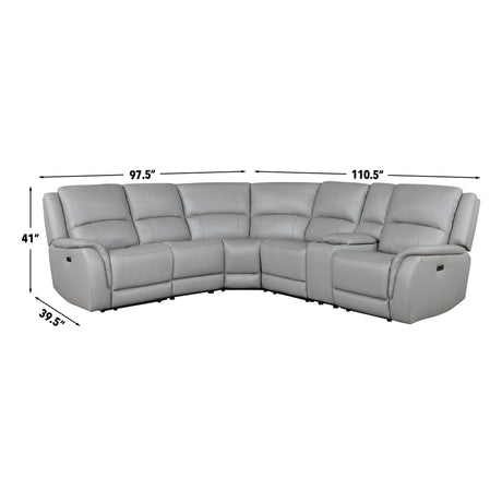 Alexandria Stone Top-Grain Leather 6-Piece Power Reclining Set from Steve Silver - Luna Furniture