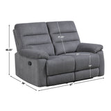 Cozy Gray Manual Recliner Loveseat from Steve Silver - Luna Furniture