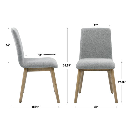 Vida Upholstered Side Chair, Gray from Steve Silver - Luna Furniture