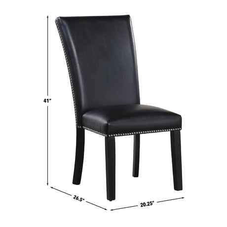 Camila Black 5-Piece Rectangle Gray Marble Top Dining Set from Steve Silver - Luna Furniture