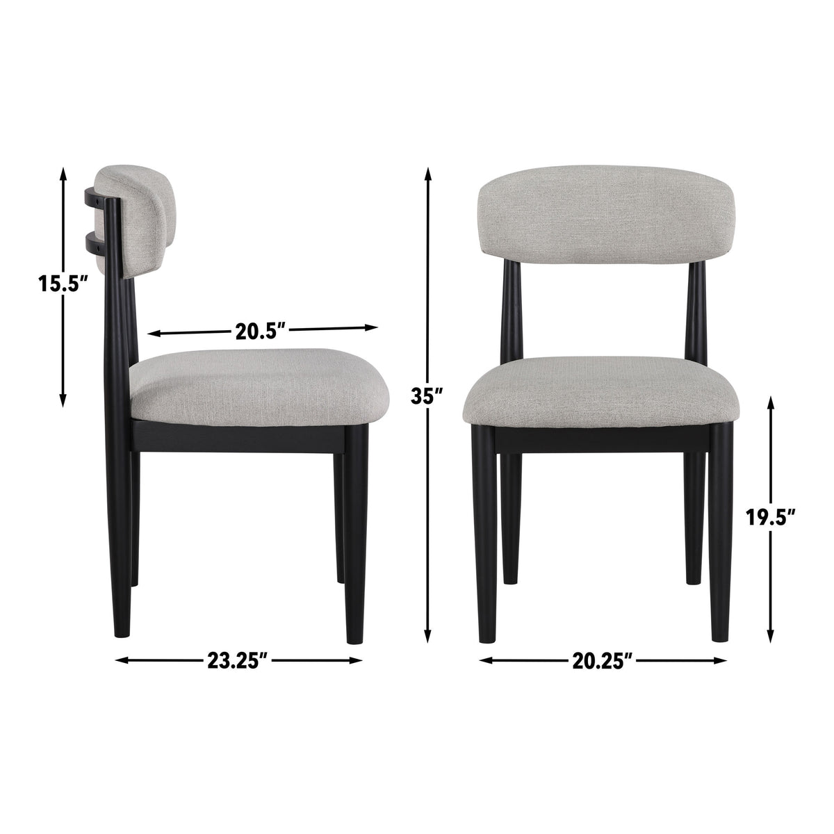 Magnolia Black/Gray Upholstered Side Chair, Black, Set of 2 from Steve Silver - Luna Furniture
