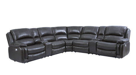Denver Charcoal Dual-Power 6-Piece Sectional from Steve Silver - Luna Furniture