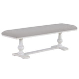 Warren White/Gray 60″ Upholstered Dining Bench from Steve Silver - Luna Furniture