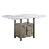 Grayson Gray/White 5-Piece Marble Top Counter Height Dining Table Set from Steve Silver - Luna Furniture