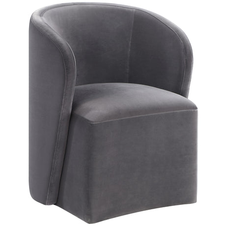 Annie Gray Velvet Barrel Chair with Casters, Set of 2 from Steve Silver - Luna Furniture
