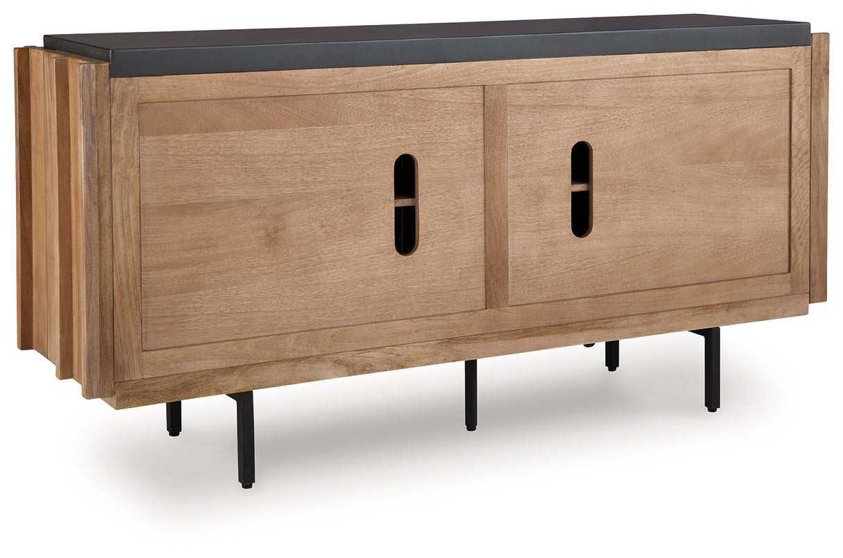 Quintavious Brown/Charcoal Accent Cabinet from Ashley - Luna Furniture