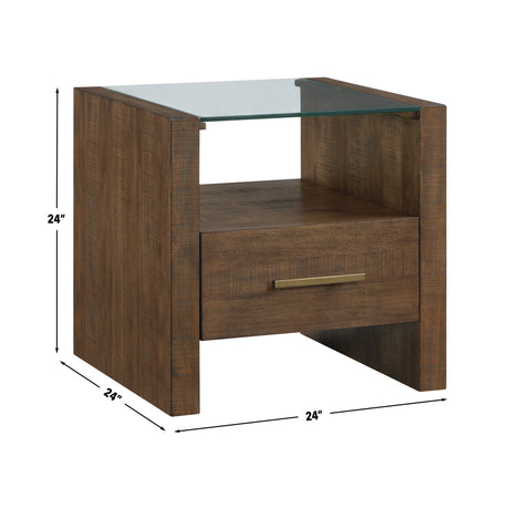 Garland Glass Top End Table from Steve Silver - Luna Furniture