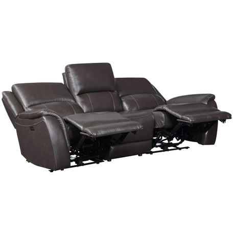Alexandria Chocolate Power Leather Reclining Sofa from Steve Silver - Luna Furniture