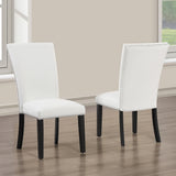 Artemis White/Black 5-Piece 70" Rectangle White Marble Table with 4 White Vegan Leather Chairs from Steve Silver - Luna Furniture