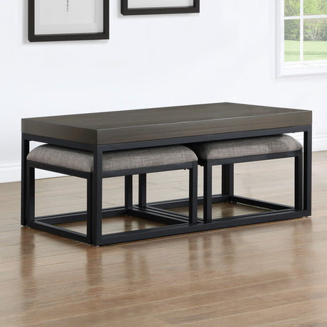 Yukon Rectangular Nesting Coffee Table with 2 Stools from Steve Silver - Luna Furniture