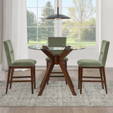 Zen Green/Mocha 5-Piece Counter Set with Green Velvet Counter Chairs from Steve Silver - Luna Furniture