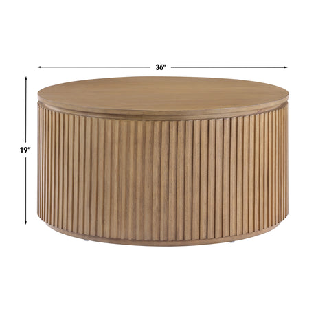 Colvin 36″ Round Castered Coffee Table, Toffee Finish from Steve Silver - Luna Furniture
