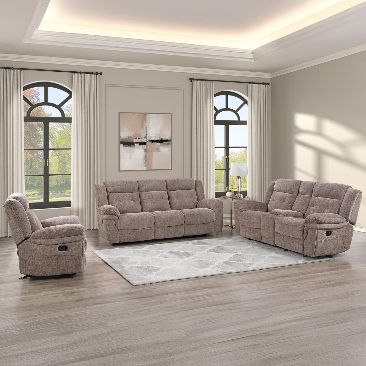 Sydney Brown Manual Reclining Set from Steve Silver - Luna Furniture
