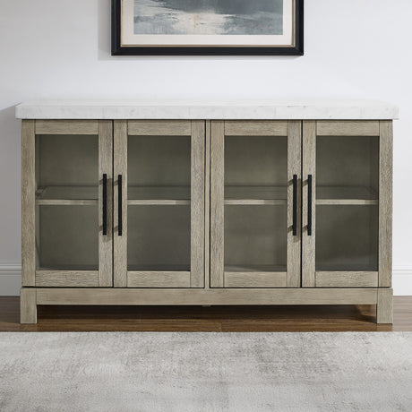 Carena White Marble Top Sideboard with Touch Lighting from Steve Silver - Luna Furniture