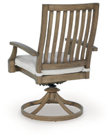 Rainier Ranch Outdoor Dining Table and 4 Chairs in Brown/Beige from Ashley Furniture - Luna Furniture