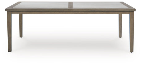 Rainier Ranch Outdoor Dining Table and 4 Chairs in Brown/Beige from Ashley - Luna Furniture