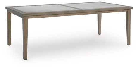 Rainier Ranch Outdoor Dining Table and 6 Chairs in Brown/Beige from Ashley Furniture - Luna Furniture