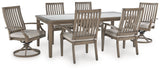 Rainier Ranch Outdoor Dining Table and 6 Chairs in Brown/Beige from Ashley - Luna Furniture