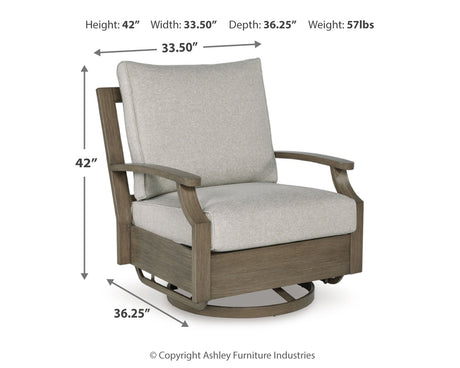Rainier Ranch Outdoor Sofa and 2 Chairs with Coffee Table in Brown/Beige from Ashley Furniture - Luna Furniture